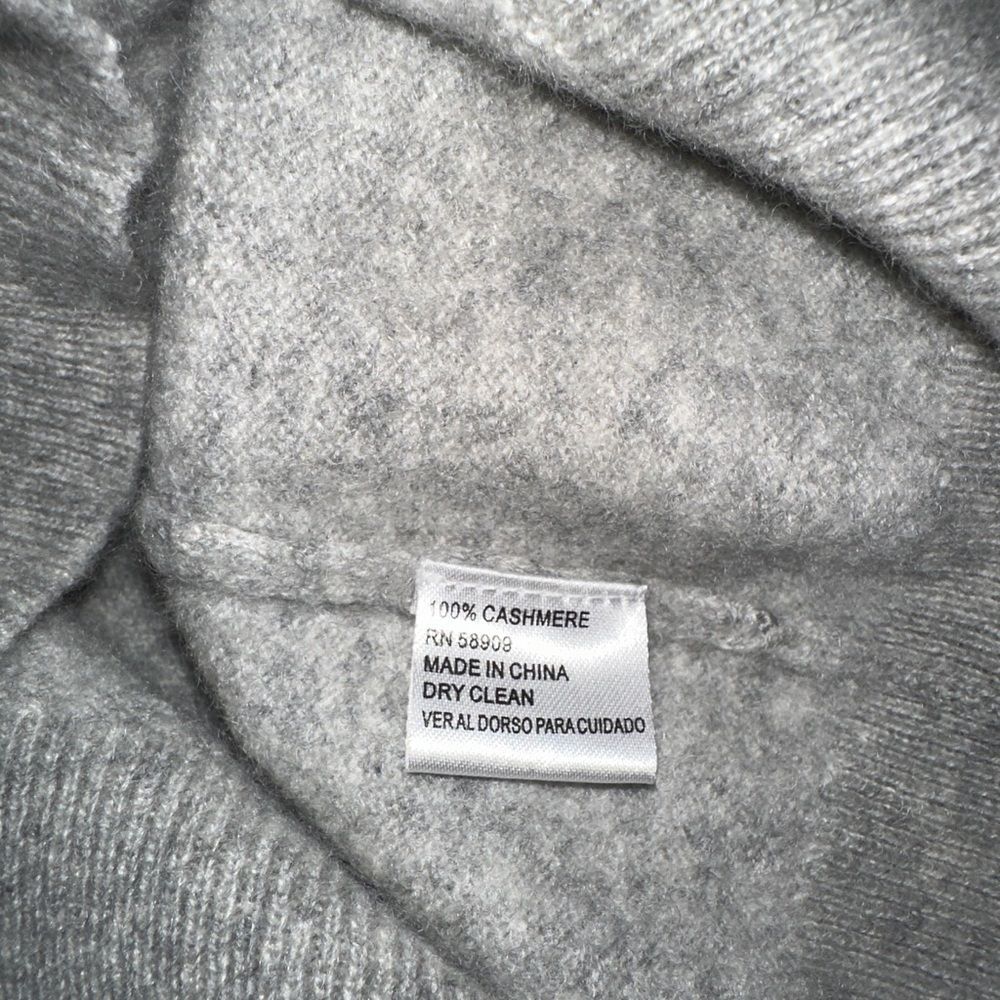 ANTONIO MELANI 100% Cashmere Gray Crew Neck Sweater with Ruffle Cuffs - Picture 7 of 7